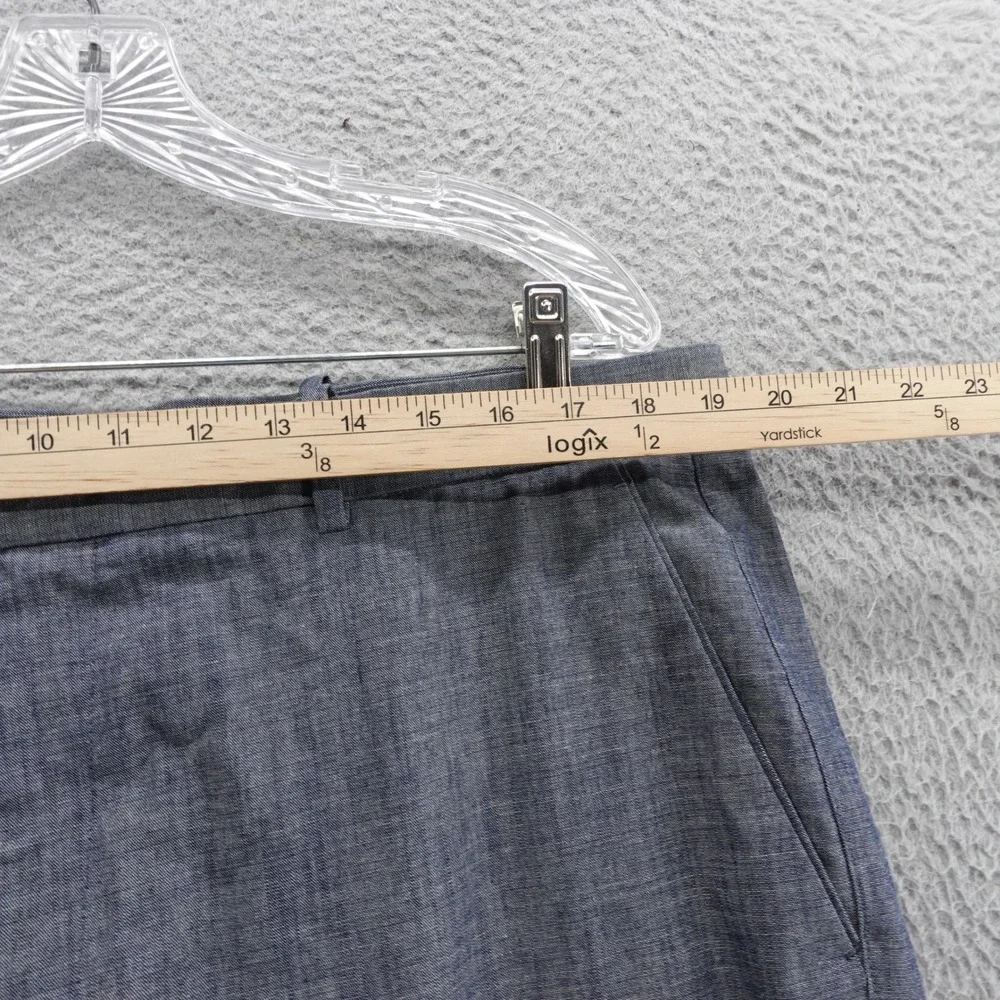 Tasso Elba Mens Blue Dress‎ Pants 38x30 Cotton Straight Leg Flat Front